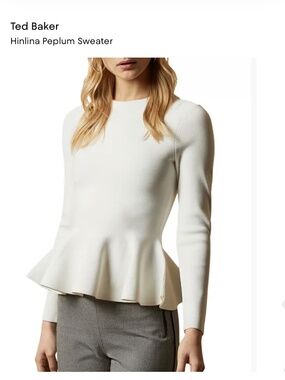 Ted Baker Ivory Hinlina Peplum Sweater